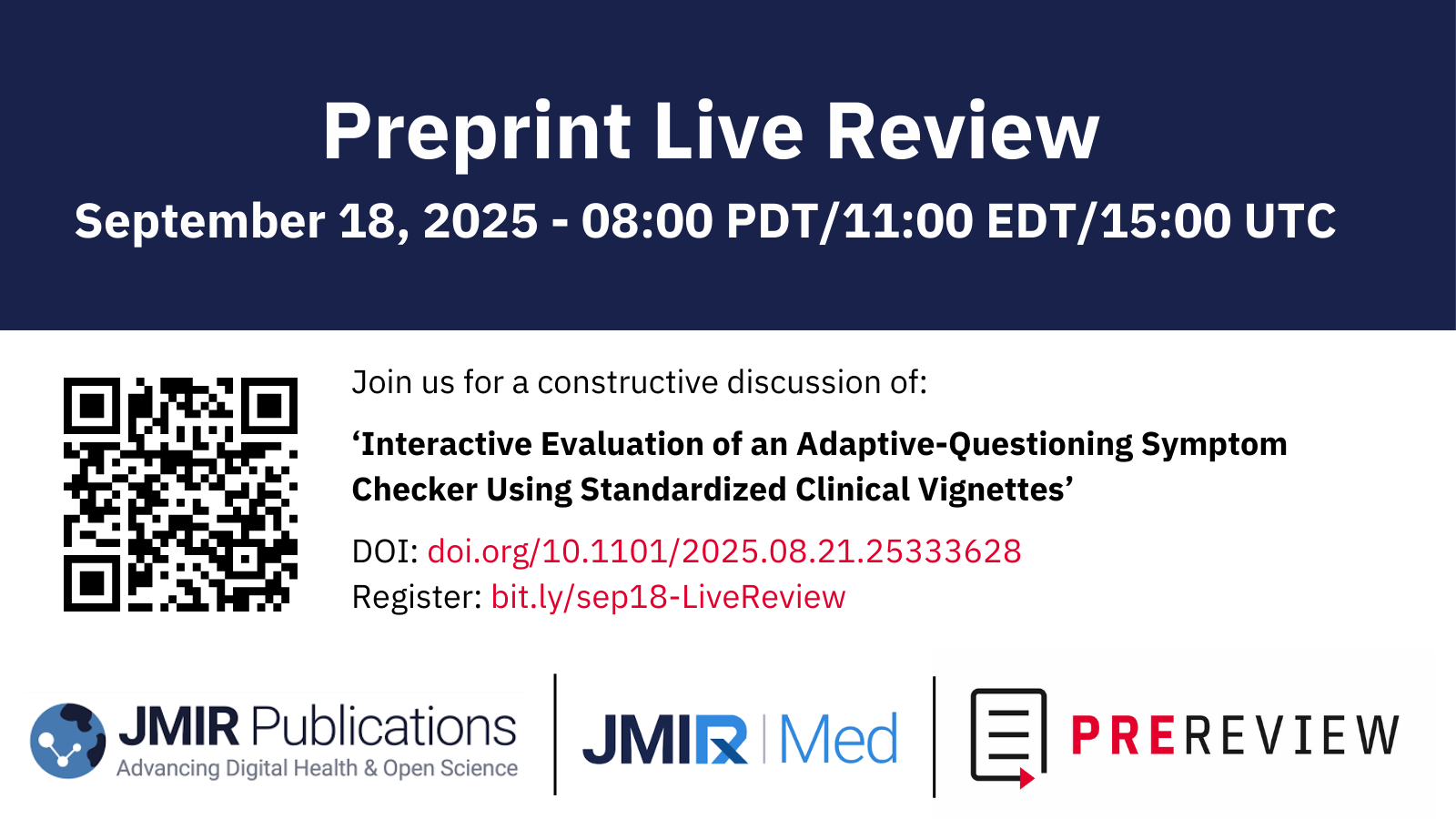 JMIR Publications & PREreview: Collaborative Live Review